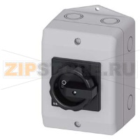 4-полюсный главный/аварийный выключатель IU=16, P/AC-23A AT 400V=7.5kW 1 N клемма + 1 PE клемма пластиковый корпус , IP65 поворотная рукоятка черная Siemens 3LD2064-1TC51