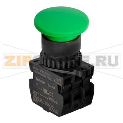 Выключатель кнопочный, головка: грибовидная, Ø отверстия: 22/25 мм Autonics S2BR-P1G3AM 