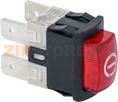 ВЫКЛЮЧАТЕЛЬ БИПОЛЯРНЫЙ КРАСНЫЙ 16A 250V 