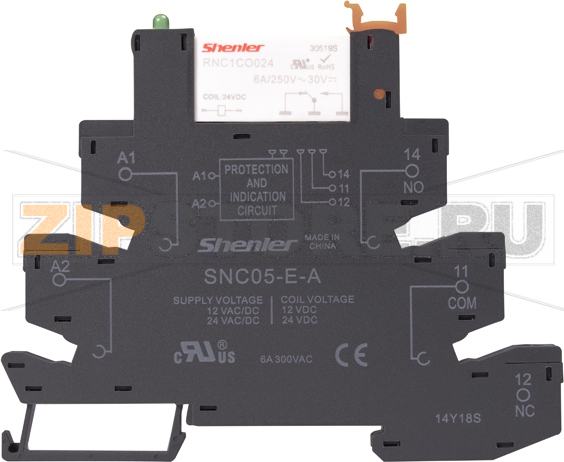 Розетка с реле 1CО 6A, вход 230VAC, реле 60VDC, винтовые зажимы Shenler RNC1CO060+SNC05-E-D 