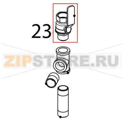 Valve 1&quot; FF Tecnoinox CP4FE7 Valve 1" FF Tecnoinox CP4FE7Запчасть на деталировке под номером: 23