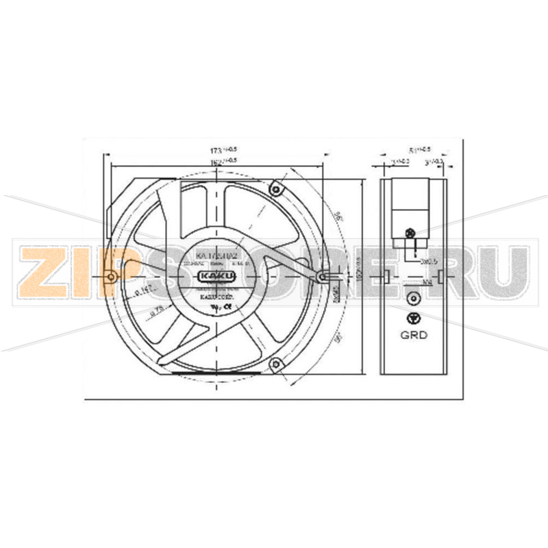Вентилятор 230 В/AC, 340 м³/ч, 173x150x51 мм SEPA KA1725HA2BMT 