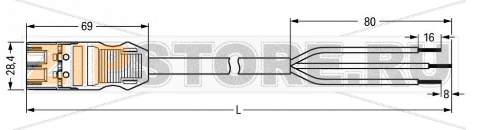 pre-assembled connecting cable; B2ca; Plug/open-ended; 3-pole; Cod. A; H05Z1Z1-F 3G 2.5 mm; 4m; 2,50 mm; black Wago 771-9293/3217-401 Protected against mismating and maintenance-freeAdditional variable coding is possible....