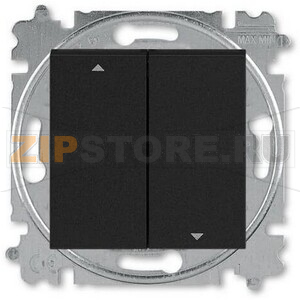 Выключатель жалюзи двухклавишный, с фиксацией, антрацит/дымчатый чёрный ABB 2CHH598945A6063 