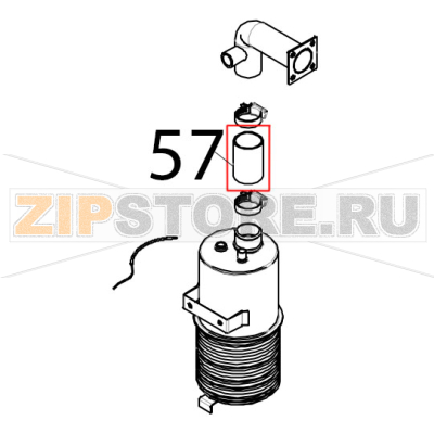 Tubo in silicone rosso &quot;HT DUR.60SH&quot; Tecnoeka KF 1010 EV UD Tubo in silicone rosso "HT DUR.60SH" Tecnoeka KF 1010 EV UDЗапчасть на деталировке под номером: 57
