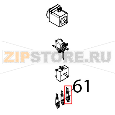 Corpo luce spia verde fluorescente T 150° C Tecnoeka KF 1010 A UD Corpo luce spia verde fluorescente T 150° C Tecnoeka KF 1010 A UDЗапчасть на деталировке под номером: 61