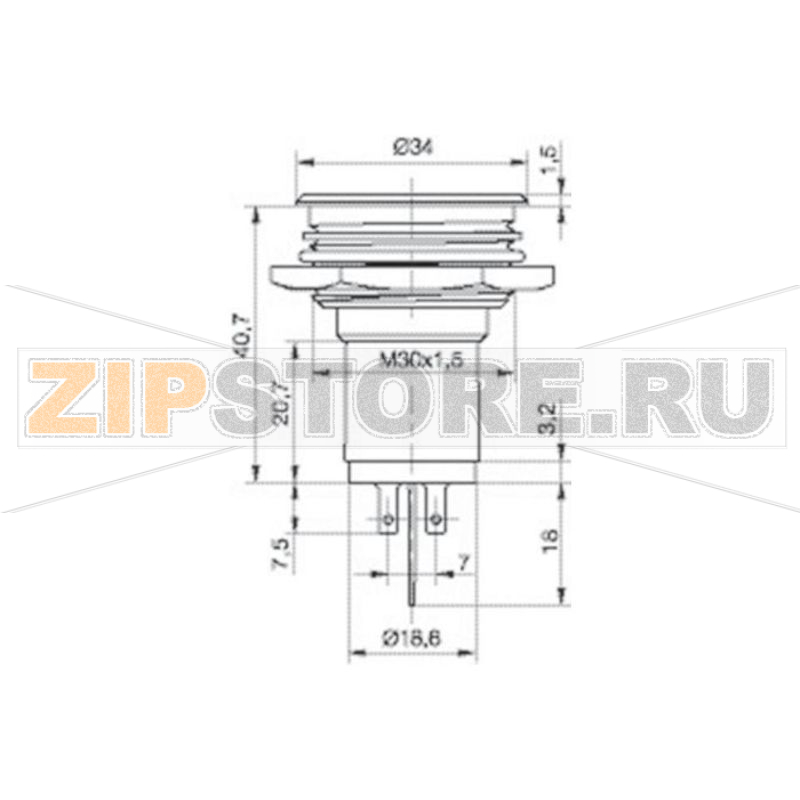 Лампа светодиодная 230 В/AC, индикаторная, синяя Signal-Construct SMFP30H4289 
