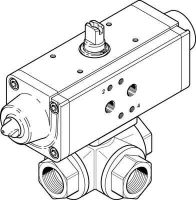 Кран шаровой с приводом Festo VZBA-11/4"-GGG-63-32T-F0405-V4V4T-PS53-R-90-С