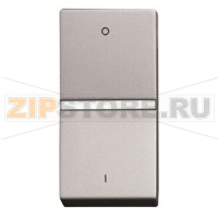 Механизм одноклавишного переключателя с клавишей, одномодульный, серебристый ABB 2CLA210200N1301