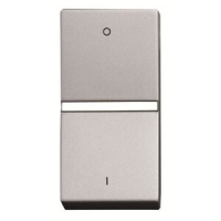 Механизм одноклавишного переключателя с клавишей, одномодульный, серебристый ABB 2CLA210200N1301