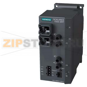 SIMATIC NET, SCALANCE X202-2IRT УПРАВЛЯЕМЫЙ IE IRT КОММУТАТОР, 2 X 10/100MБИТ/СЕК RJ45 ПОРТА, 2 X 100MБИТ/СЕК МУЛЬТИМОД. BFOC, КОНТАКТ СИГНАЛА ОШИБКИ С КНОПКОЙ SET, РЕЗЕРВИРОВАННОЕ ПИТАНИЕ, PROFINET IO УСТРОЙСТВО, УПРАВЛЕНИЕ СЕТЬЮ, ИНТЕГР. МЕНЕДЖЕР РЕЗЕРВ 