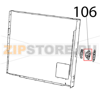CT BT Right door spring latch Unox XVC 205E CT BT Right door spring latch Unox XVC 205EЗапчасть на деталировке под номером: 106