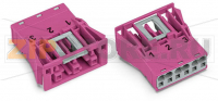 Snap-in socket; 3-pole; Cod. B; 4,00 mm; pink Wago 770-783/081-000