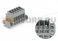 Вилка THT; 1.0 x 1.0 mm solder pin; прямые; Шаг контактов 5 мм; 5-пол.; серые Wago 769-635/003-036