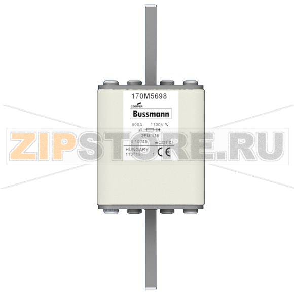 Предохранитель, 800 A, AC 1100 В, 100 кА, size 2, 61x77x160 мм, aR, IEC UL Eaton FUSE 800A 110 