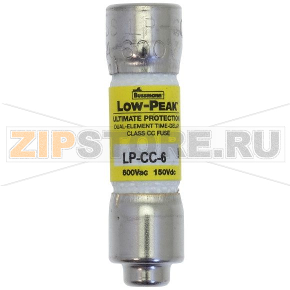 Предохранитель, 6 A, AC 600 В, 200 кА, 10x38 мм, CC, UL, с задержкой Eaton LOW PEAK CC TIME DELAY 