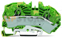 2-проводные клеммы с заземлением; 16 мм; боковая и центральная маркировка; для DIN-рейки 35 x 15 и 35 x 7,5; Push-in CAGE CLAMP®; 16,00 mm; зеленые-желто Wago 2016-7607