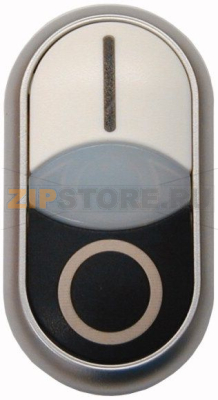 Кнопка двойная с сигнальной лампой, белая/черная Eaton M22-DDL-WS-X1/X0 
