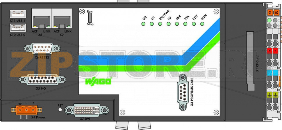 Промышленный ПК, I/O-IPC-C6, Linux ®2.6; PROFIBUS Master; Технология телеуправления; темно-серые Wago 758-874/000-131 