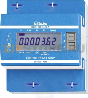 Счетчик электроэнергии 80 А, цифровой, 3 фазы, 1 шт Eltako DSZ15D-3x80A MID 