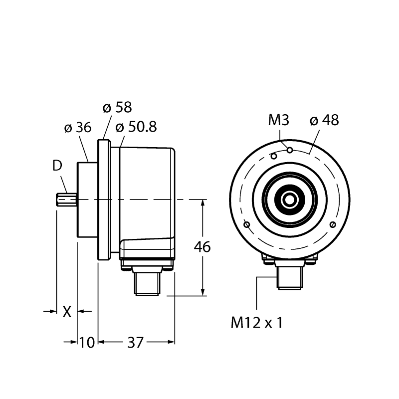Энкодер инкрементальный Turck REI-10SA1C-2B2048-H1181 