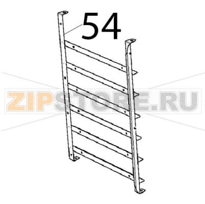 Supporto lat. SX 6x600x400 Unox XBC 615EG Supporto lat. SX 6x600x400 Unox XBC 615EGЗапчасть на деталировке под номером: 54
