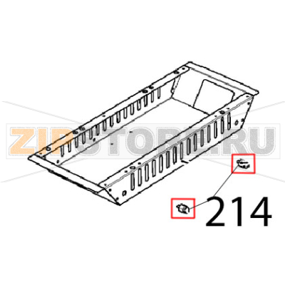 Perno sostegno anteriore bruciato Unox XBC 615EG Perno sostegno anteriore bruciato Unox XBC 615EGЗапчасть на деталировке под номером: 214