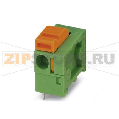 Клеммы для печатного монтажа Phoenix Contact FFKDSA1/H1-7,62 Номинальный ток: 17,5 А, Номинальное напряжение: 320 В, Размер шага: 7,62 мм, Полюсов: 1, Тип подключения: Пружинные зажимы, Монтаж: пайка, Направление подключения, проводник / печатная плата: 0 °, Цвет: зеленый, Возможна установка в ряд модулей с различным количеством полюсов (контактов)!.Минимальный заказ: 50 шт.Упаковка: 50 шт.
