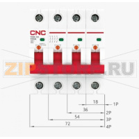 Выключатель нагрузки 20 А, 4 полюса CNC Electric A060004