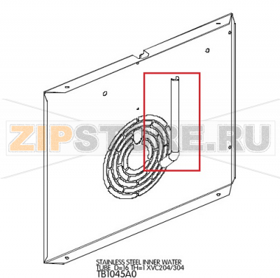 Stainless stell inner water tube D=16 TH=1 Unox XVC 304 Stainless stell inner water tube D=16 TH=1 Unox XVC 304Запчасть на деталировке под номером: 49Название запчасти на английском языке: Stainless stell inner water tube D=16 TH=1 Unox XVC 304
