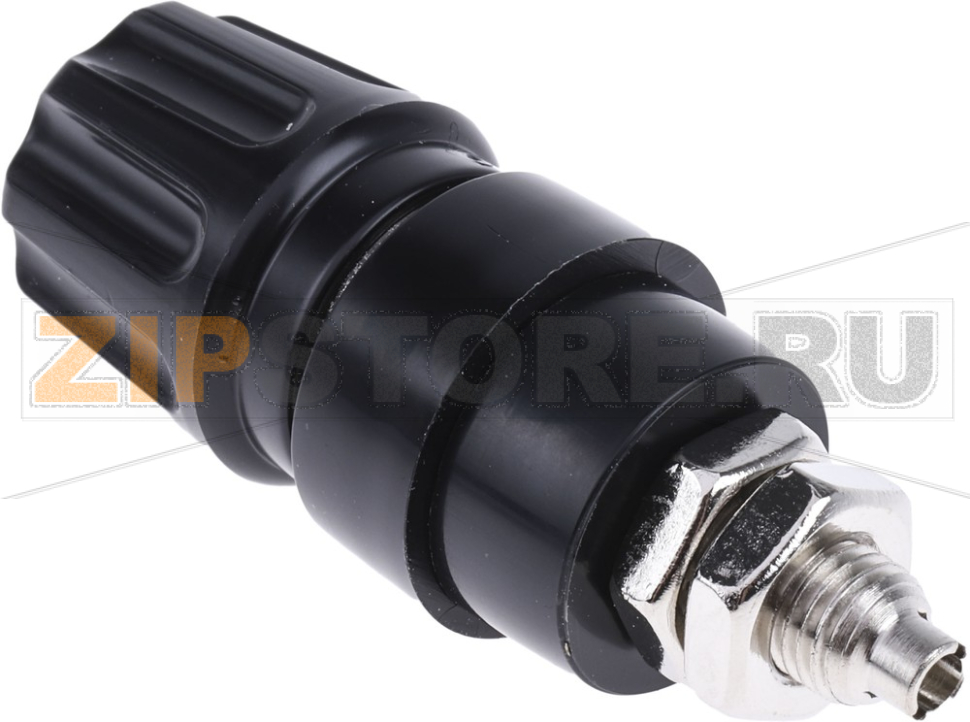 Колодка клеммная 4 мм, 60 В, 63 A, M6x0.75, черная Hirschmann 930136100 