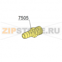 Никелированный патрубок для шланга ø 3/8"M ø 12 DIHR DW014