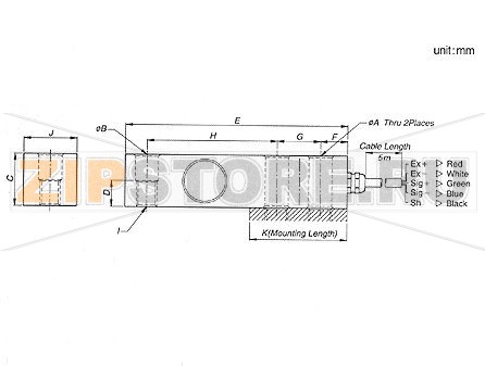 Тензодатчик CAS BSS-5T (LOAD CELL) для весов CAS Тензометрический датчик веса CAS BSS-5 консольного типаНПВ 5000кг, нержавеющая сталь, класс защиты IP67