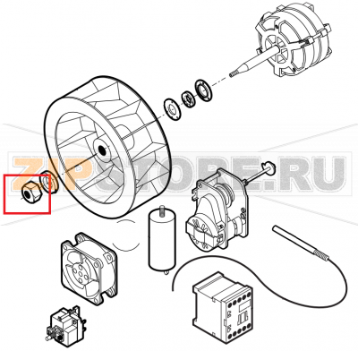 Fan security nut m10 sx Lainox ME061T     Fan security nut m10 sx Lainox ME061TЗапчасть на сборочном чертеже под номером: 3Название запчасти на английском&nbsp;языке: Fan security nut m10 sx Lainox ME061T