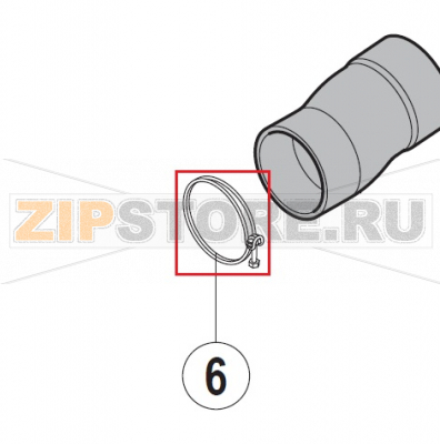 Hose clamp Hobart UXT-10A                                                                  Hose clamp &nbsp;Hobart UXT-10AЗапчасть на сборочном чертеже под номером: 6Название запчасти на немецком языке языке: Hose clamp Hobart UXT-10A
