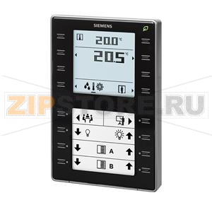 QMX3.P37-1BSC - Комнатный датчик температуры с KNX, датчик температуры, дисплей с подсветкой, сенсорные клавиши, чёрный Siemens QMX3.P37-1BSC 