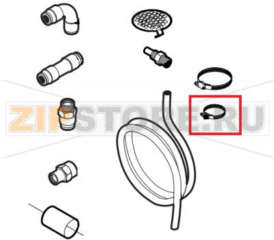 Metal clamps 12-22/9 Lainox VE061D  Metal clamps 12-22/9 Lainox VE061DЗапчасть на сборочном чертеже под номером: 6Название запчасти на английском&nbsp;языке: Metal clamps 12-22/9 Lainox VE061D