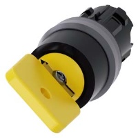 АКТУАТОР ПОВОРОТНОГО ПЕРЕКЛЮЧАТЕЛЯ С КЛЮЧОМ O.M.R., 22MM, КРУГЛ., ПЛАСТИК С МЕТАЛЛИЧЕСКИМ ФРОНТАЛЬНЫМ КОЛЬЦОМ, НОМЕР ЗАМКА 73033, ЧЁРНЫЙ / ЖЁЛТЫЙ, С 2 КЛЮЧАМИ, 2 КОММУТАЦИОННЫХ ПОЛОЖЕНИЯ: O <I, БЕЗ ФИКСАЦИИ, УГОЛ ПОВОРОТА РУКОЯТКИ 45 ГРАД.: 10:30Ч./12Ч.,