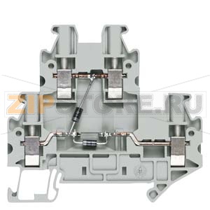 Two-tier diode terminal with screw terminal Terminal size 2.5 mm2 Terminal width 5.2 mm Color gray with diodes Passage from top to bottom L and bottom R to bottom L Siemens 8WH1020-5FF00 