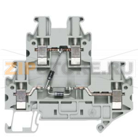Two-tier diode terminal with screw terminal Terminal size 2.5 mm2 Terminal width 5.2 mm Color gray with diodes Passage from top to bottom L and bottom R to bottom L Siemens 8WH1020-5FF00