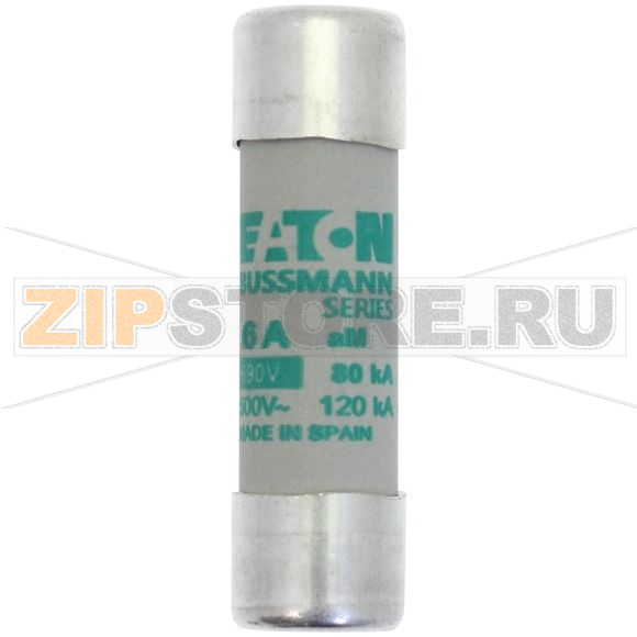 Предохранитель, 6 A, AC 690 В, 80 кА, 14x51 мм, aM, IEC Eaton CYLINDRICAL FUSE 14x51 6A AM 690V 