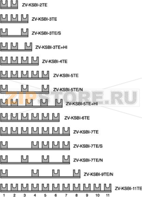 Шина модульная 2P, 10 мм2, 9 модулей Eaton ZV-KSBI-9TE/N 