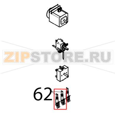 Corpo luce spia arancio T 150° C Tecnoeka KF 1010 A UD Corpo luce spia arancio T 150° C Tecnoeka KF 1010 A UDЗапчасть на деталировке под номером: 62