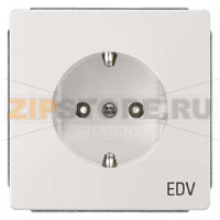 DELTA STYLE РОЗЕТКА SCHUKO 10/16A 250V С МАРКИРОВКОЙ EDV ТИТАНОВО-БЕЛЫЙ Siemens 5UB1825