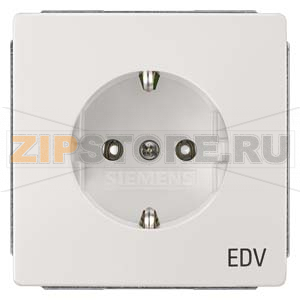 DELTA STYLE РОЗЕТКА SCHUKO 10/16A 250V С МАРКИРОВКОЙ EDV ТИТАНОВО-БЕЛЫЙ Siemens 5UB1825 
