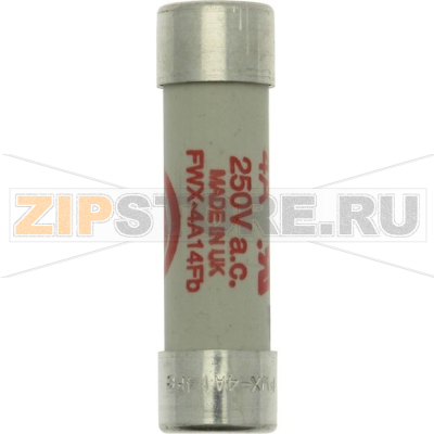 Предохранитель, 4 A, AC 250 В, DC 250 В, 200 кА, 14x51 мм, aR, UL Eaton 250V 4AMP S/COND FERRULE 