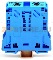 POWER CAGE CLAMP 2-проводные проходные клеммы; 50 мм?; боковые маркировочные разъемы; только на рейке DIN 35 x 15; POWER CAGE CLAMP; 50,00 mm?; синие Wago 285-154