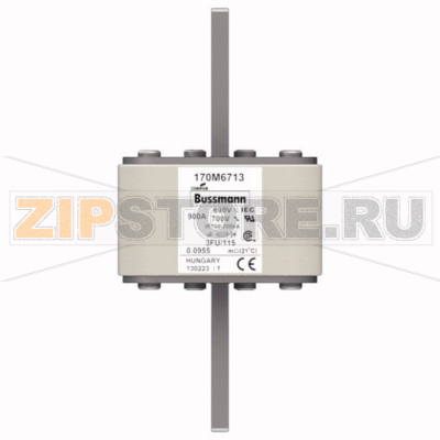 Предохранитель, 900 A, AC 690 В, 200 кА, size 3, 67x92x155 мм, aR, IEC UL Eaton FUSE 900A 690V 