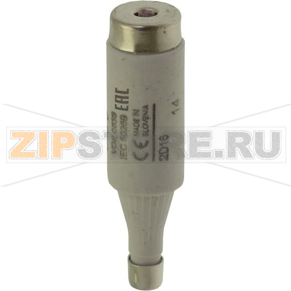 Предохранитель, 16 A, AC 500 В, 50 кА, D2, gR, IEC сверхбыстрый Eaton FUSE-D2 16A F GR 500VAC E27 
