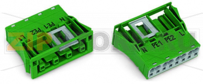 Защелкивающаяся розетка; 4-пол.; Код. Q; 4,00 mm; зеленые Wago 770-2324 Protected against mismating and maintenance-freePush-in CAGE CLAMP® spring pressure connection technology allows solid conductors to be simply pushed into a unit.Two wire connections per pole for loops or bridgesAdditional variable coding is possible....
